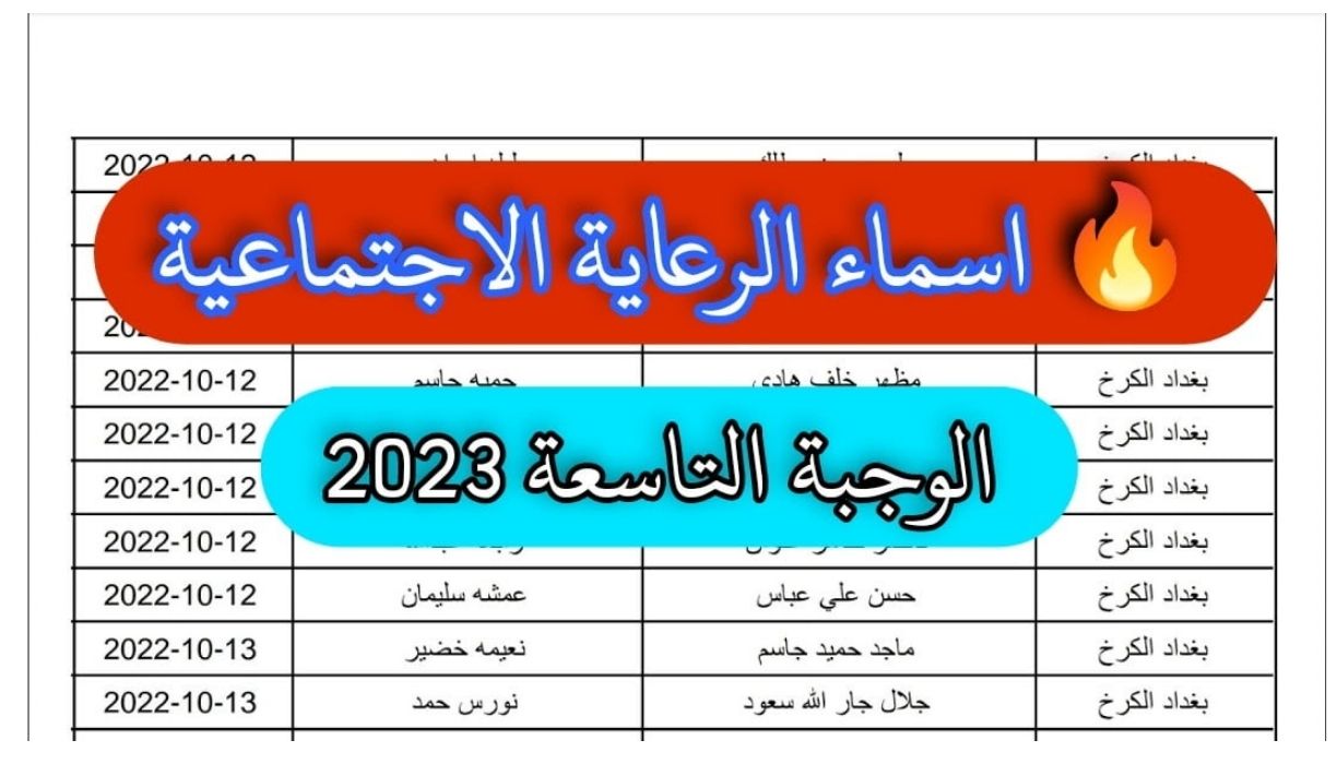 “من هنــا” رابط الاستعلام عن اسماء المشمولين في الرعاية الاجتماعية في الدفعة الخامسة بالعراق 2023