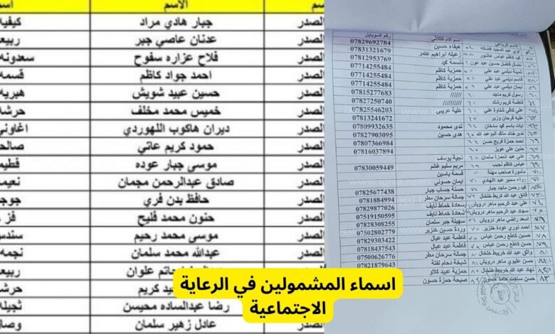 “نزلها كلها” كشوفات اسماء المشمولين في الرعاية الاجتماعية الوجبة الاخير 2023 العراق عبر موقع وزارة العمل والشؤون الاجتماعية