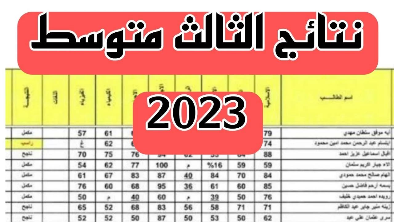رابط نتائج الثالث متوسط الدور الثالث 2023 لعموم المحافظات