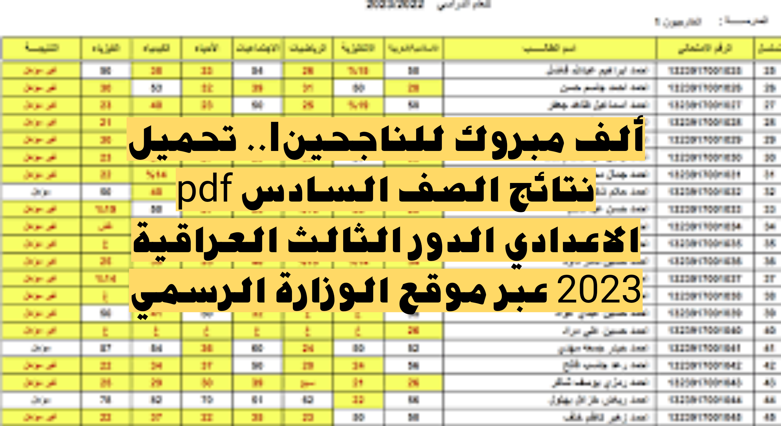 ألف مبروك للناجحين|.. تحميل pdf نتائج الصف السادس الاعدادي الدور الثالث العراقية 2023 عبر موقع الوزارة الرسمي