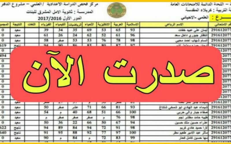 شوف نتيجتك قبل اي حد.. رابط نتائج السادس بالرقم الامتحاني// نتائج السادس الاعدادي الدور الثالث 2023 pdf