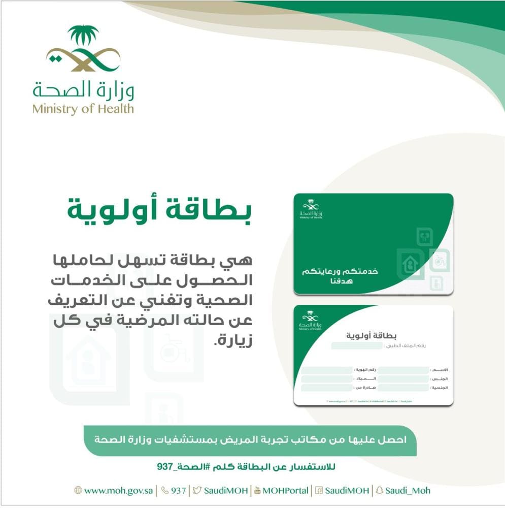 ‘طريقة استخراج بطاقة أولوية لمستفيدي الضمان 1445+شروط بطاقة أولوية