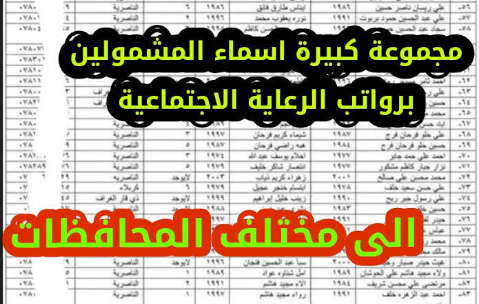 شوف اسمك هنا .. تحميل pdf كشف اسماء المشمولين في الرعاية الاجتماعية الوجبة الأخيرة بالعراق 2024 عبر منصة مظلتي الإلكترونية