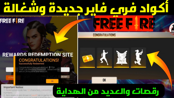 عشان تكون كينج اللعبة بجد “مجموعة من أقوي اكواد فرى فاير غير مستخدمة نهائيًا” .. (هنـــا)