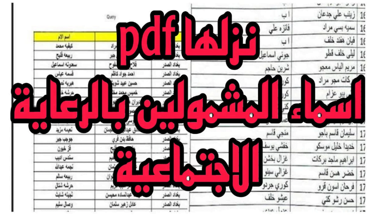 الكشف عن أسماء المشمولين في الوجبة الأخيرة 2024 من الرعاية الاجتماعية في العراق 2024